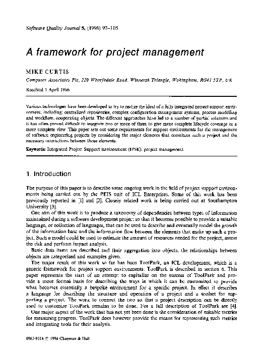 (PDF) A framework for project management