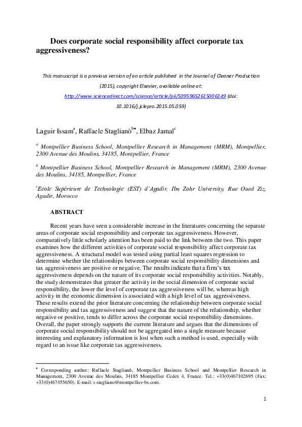 (PDF) Does corporate social responsibility affect the cost of capital