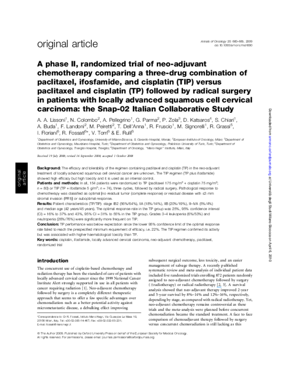 (PDF) A phase II, randomized trial of neo-adjuvant chemotherapy ...