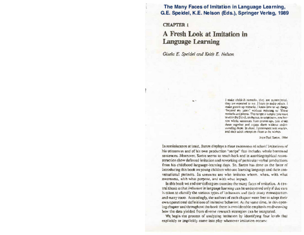 (PDF) A Fresh Look at Imitation in Language Learning