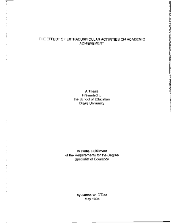 (PDF) THE EFFECT OF EXTRACURRICULAR ACTIVITIES ON ACADEM lC ACHIEVEMENT