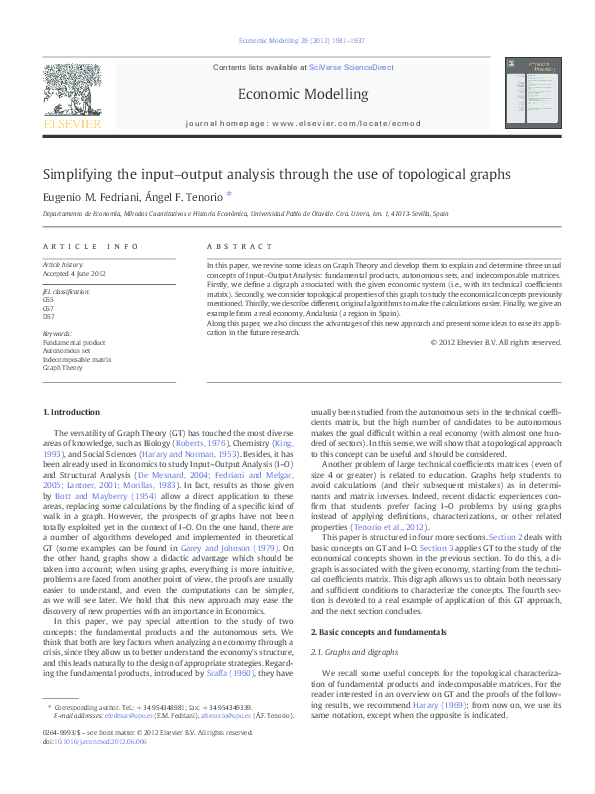 (PDF) Topological Graphs for Streamlined Input-Output Analysis