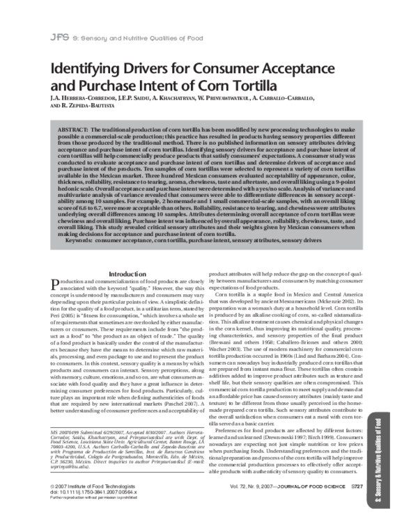 (PDF) Identifying Drivers for Consumer Acceptance and Purchase Intent ...