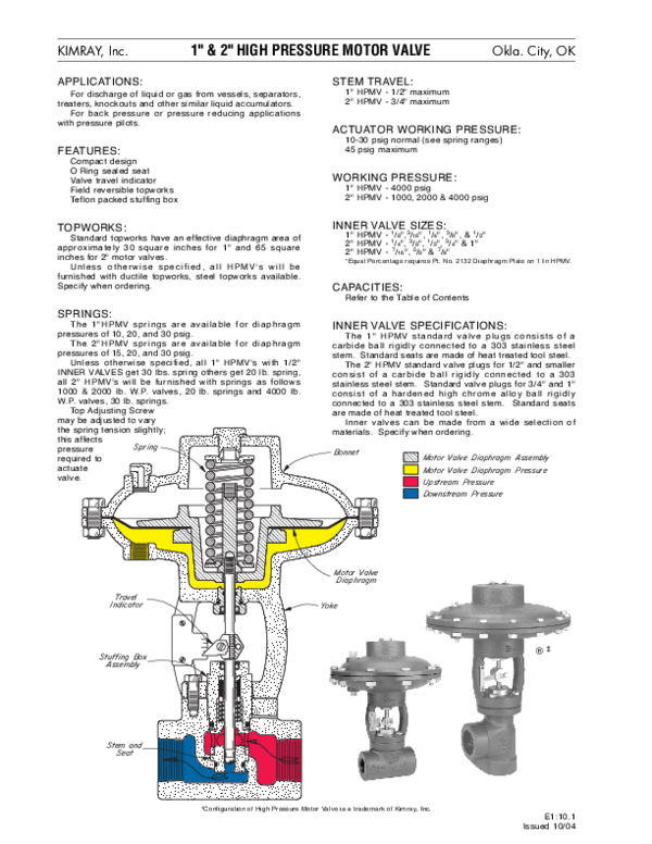 (PDF) Downstream Pressure Upstream Pressure Motor Valve Diaphragm Pressure Motor Valve Diaphragm