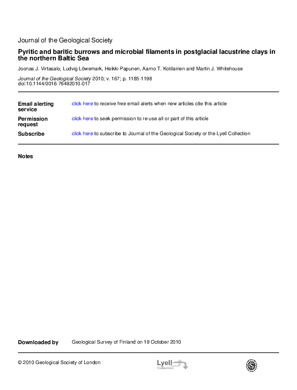(PDF) Pyritic and baritic burrows and microbial filaments in ...