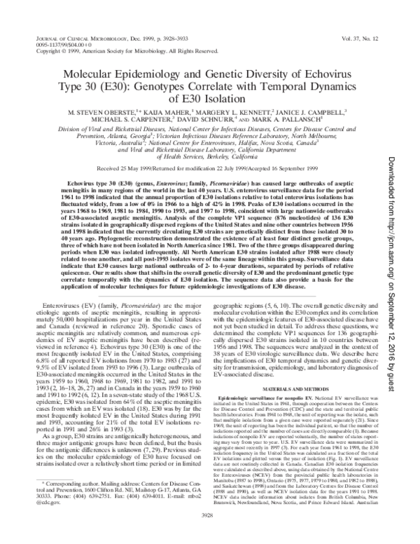 (PDF) Molecular epidemiology and genetic diversity of hepatitis B virus ...
