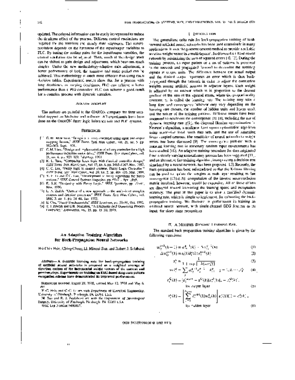 (PDF) An adaptive training algorithm for back-propagation neural networks
