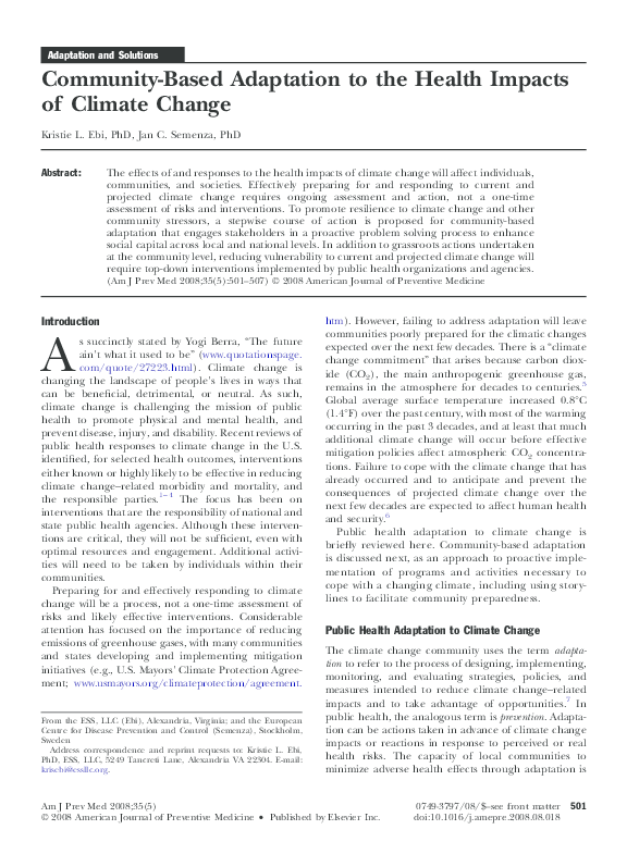 (PDF) Community-Based Adaptation to the Health Impacts of Climate Change