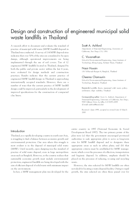 (PDF) Design and construction of engineered municipal solid waste ...