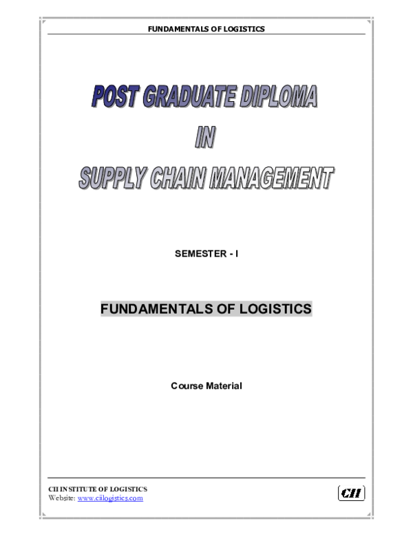 master thesis in logistics