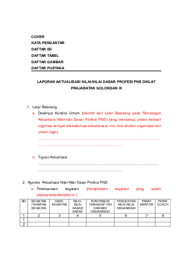 Doc Format Laporan Aktualisasi Uzi Doank Academia Edu