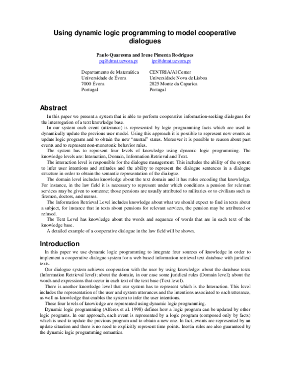 (PDF) Using dynamic logic programming to model cooperative dialogues