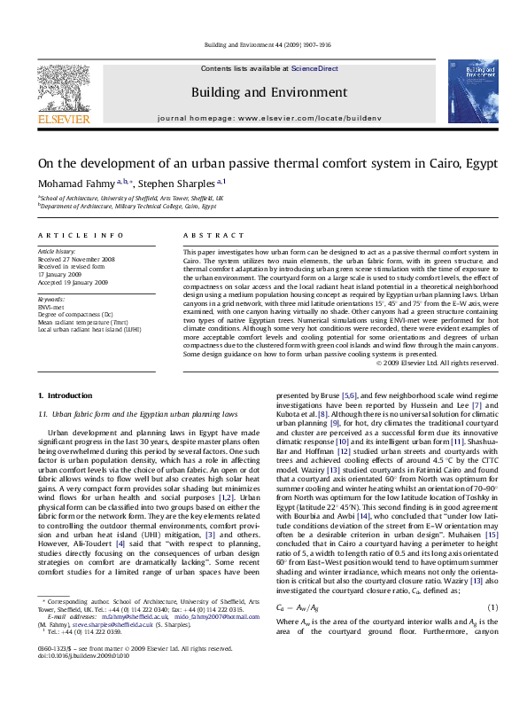 (PDF) On the development of an urban passive thermal comfort system in ...