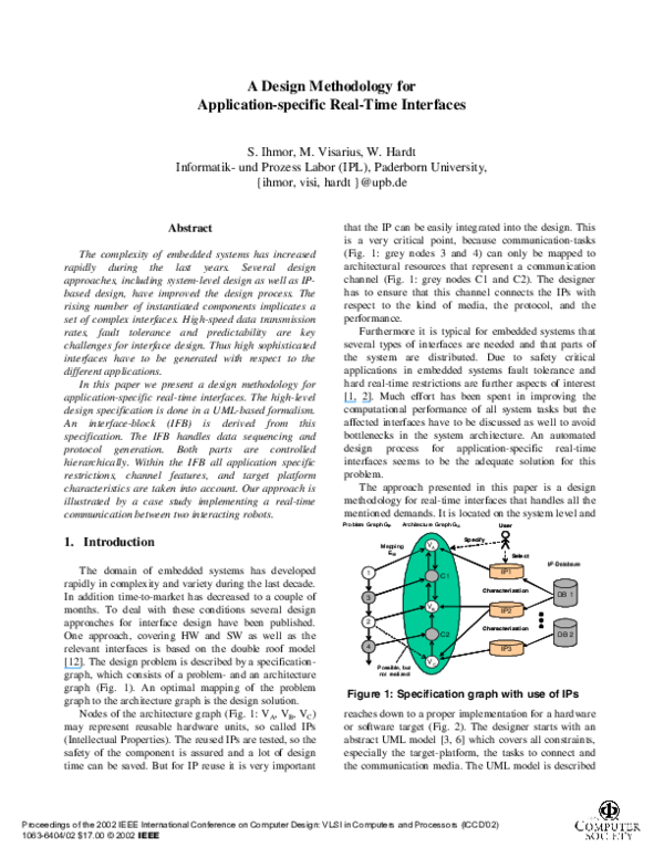 (PDF) A design methodology for application-specific real-time interfaces