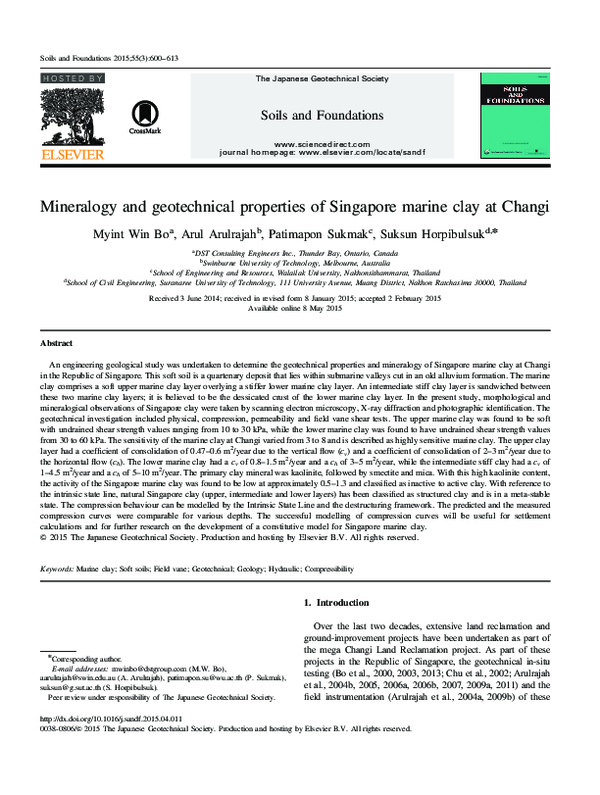 (PDF) Mineralogy and geotechnical properties of Singapore marine clay ...