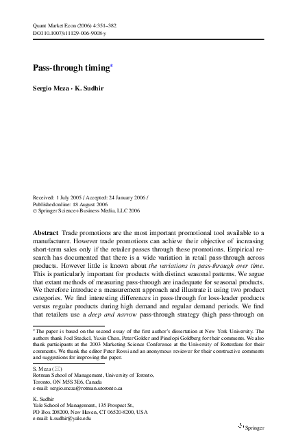 (PDF) Pass-through timing