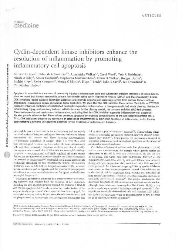 (PDF) Cyclin-dependent kinase inhibitors enhance the resolution of ...