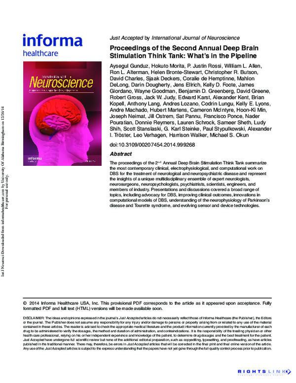 (PDF) Proceedings of the Second Annual Deep Brain Stimulation Think ...