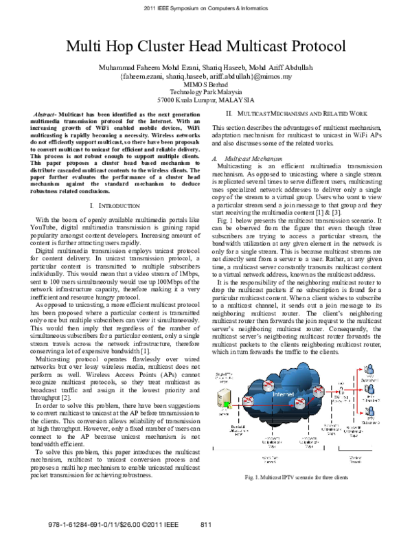 (PDF) Multi hop cluster head multicast protocol