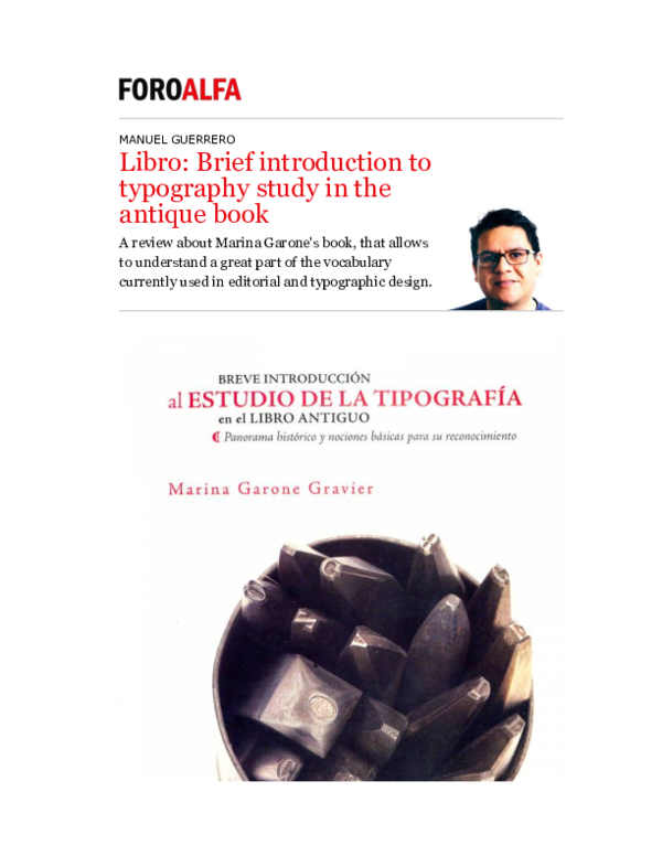 (PDF) Brief introduction to typography study in the antique book