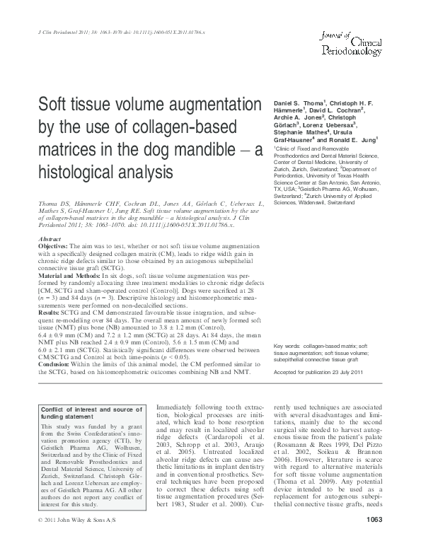 (PDF) Soft tissue volume augmentation by the use of collagen-based ...