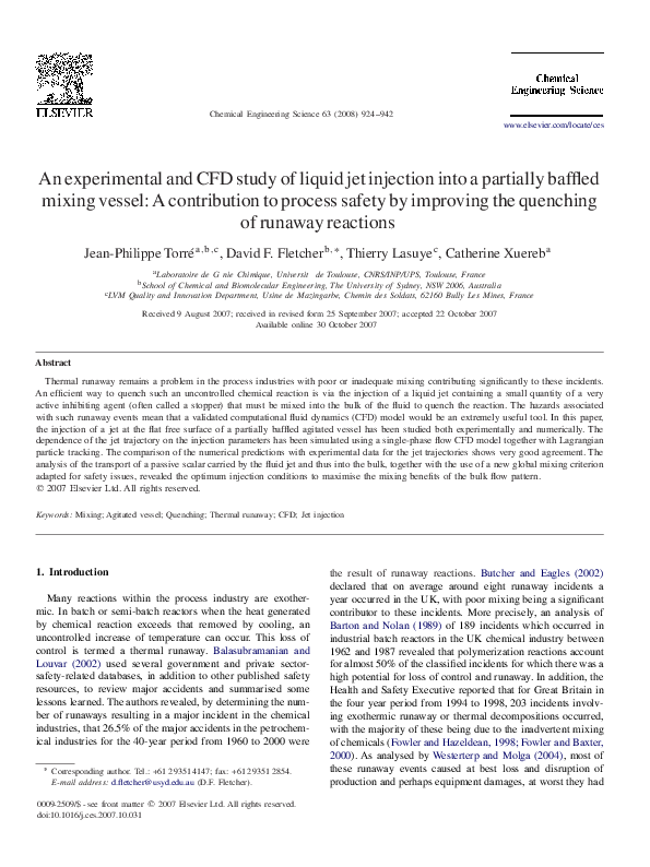 (PDF) An experimental and CFD study of liquid jet injection into a ...