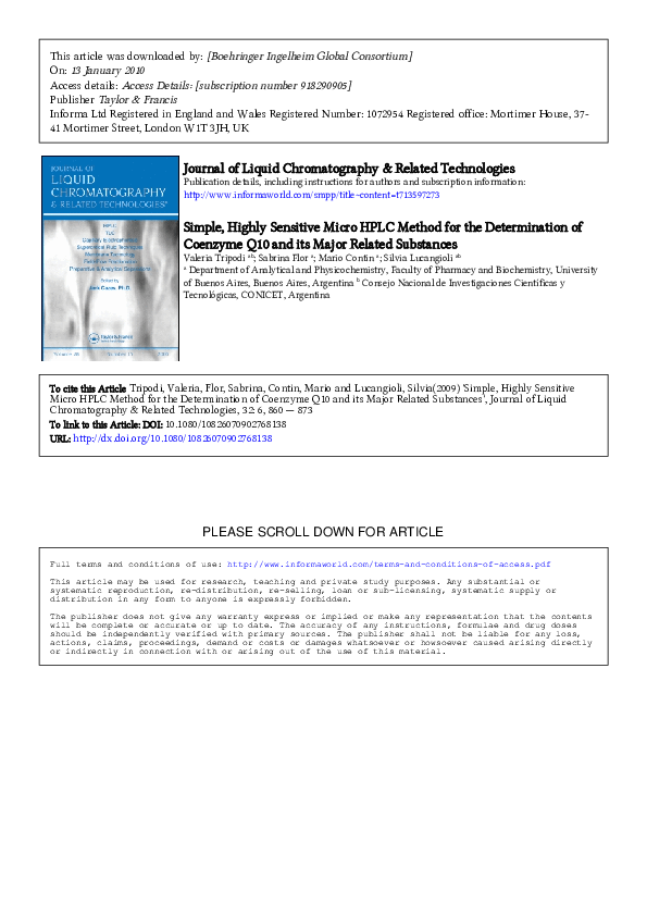 (PDF) Simple, Highly Sensitive Micro HPLC Method for the Determination ...