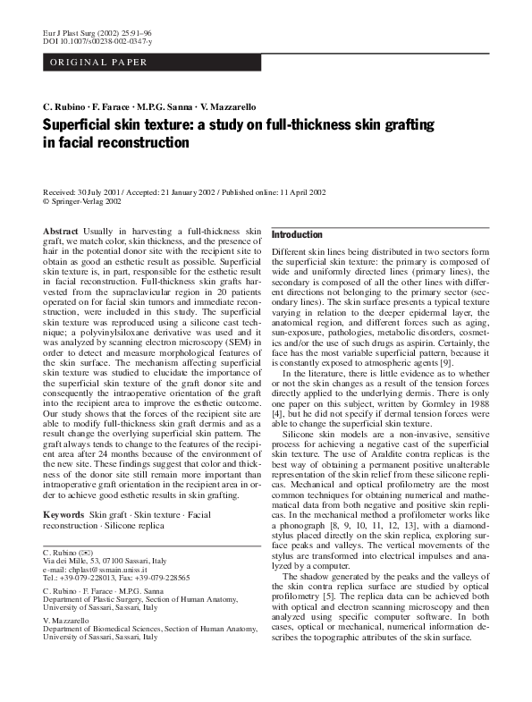 (PDF) Superficial skin texture: a study on full-thickness skin grafting ...