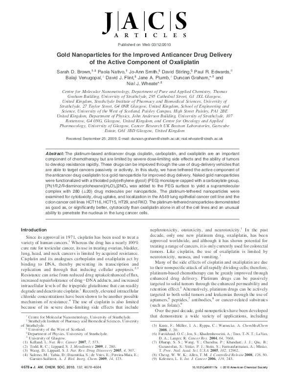 (PDF) Gold Nanoparticles for the Improved Anticancer Drug Delivery of ...