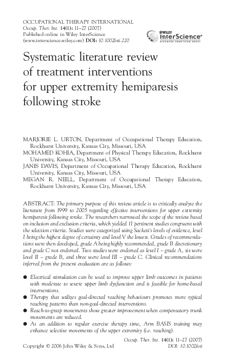 Literature review hemiparesis 06 picture