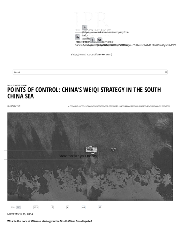 (PDF) Points of Control: China's Weiqi Strategy in the South China Sea