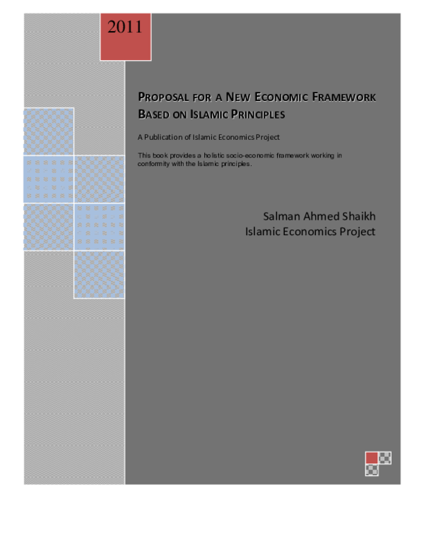 (PDF) Proposal for a New Economic Framework Based On Islamic Principles