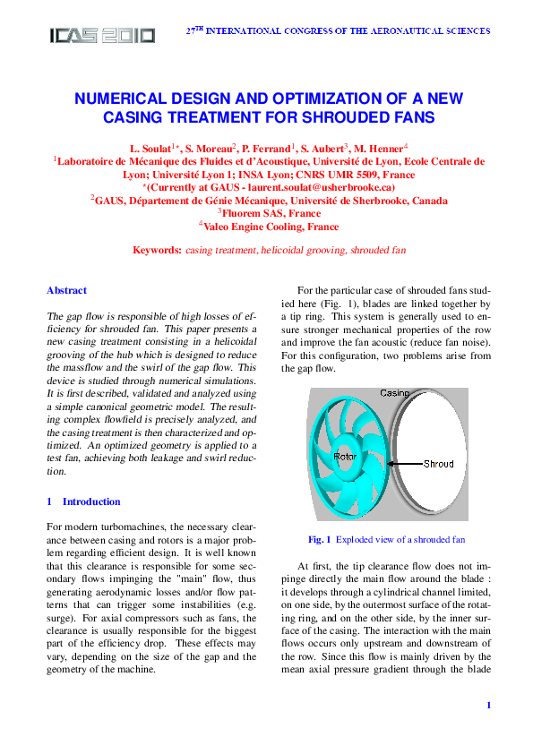 (PDF) Numerical Design and Optimization of a New Casing Treatment for ...