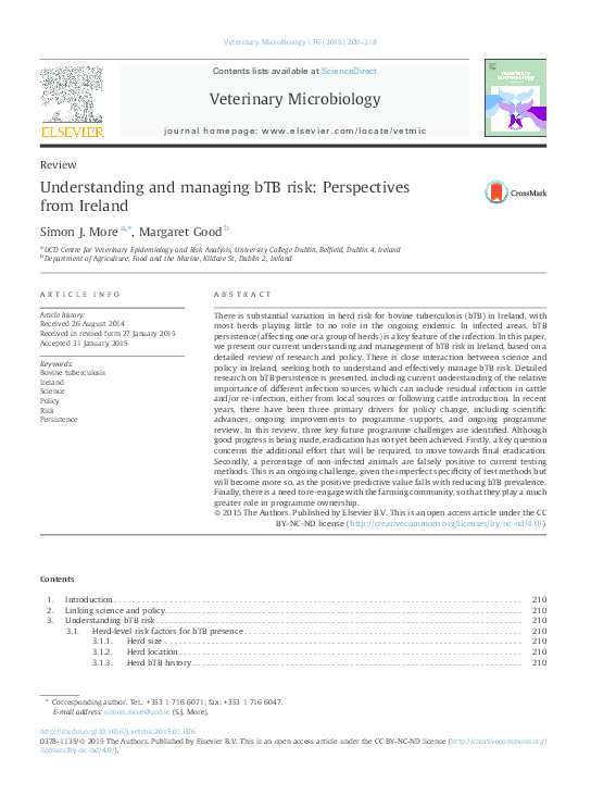 (PDF) Understanding and managing bTB risk: perspectives from Ireland
