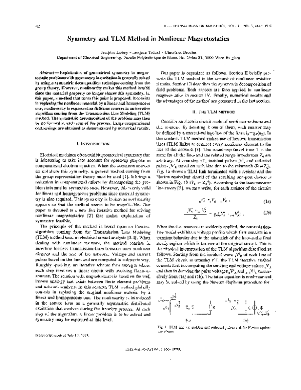(PDF) Symmetry and TLM method in nonlinear magnetostatics
