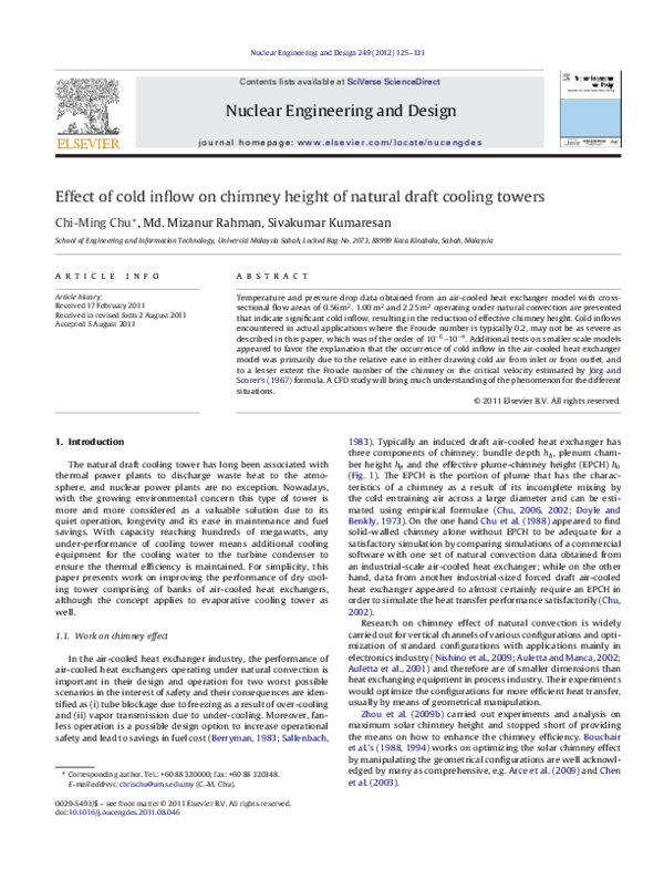 (PDF) Effect of cold inflow on chimney height of natural draft cooling ...