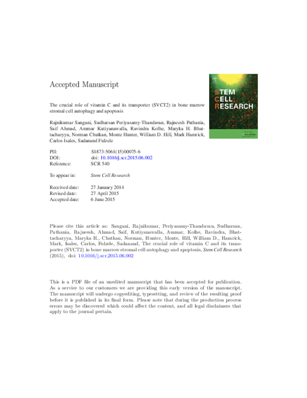 (PDF) The crucial role of vitamin C and its transporter (SVCT2) in bone ...