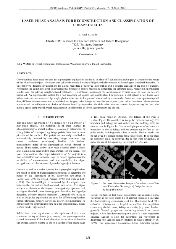 (PDF) Laser pulse analysis for reconstruction and classification of ...