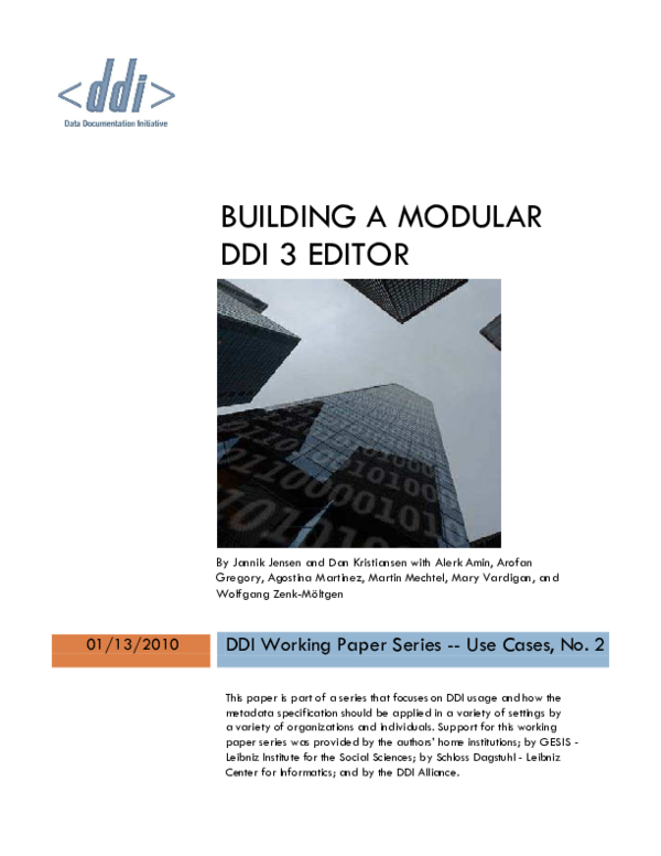(PDF) Building a Modular DDI 3 Editor