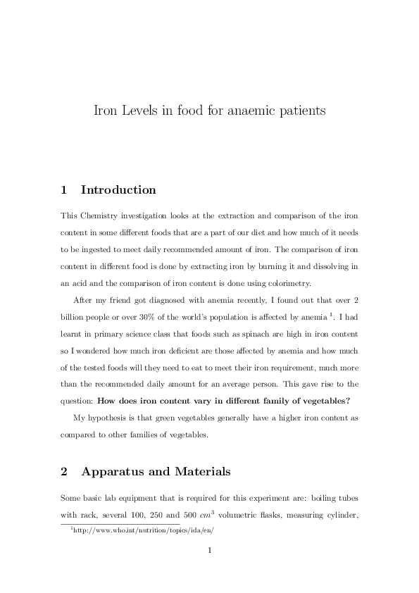 (PDF) Determining Iron Levels in Food Sharav Sadhu Academia.edu