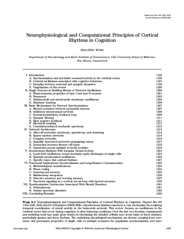 (PDF) Neurophysiological and Computational Principles of Cortical ...