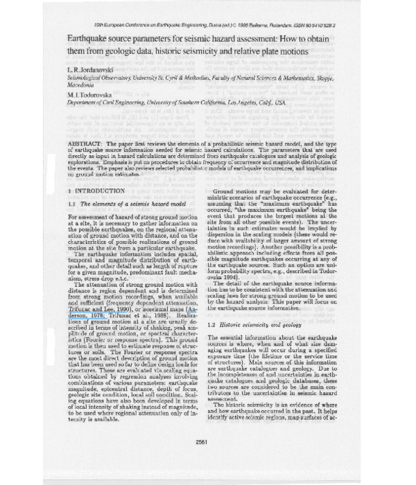 (PDF) Earthquake source parameters for seismic hazard assessment: how ...