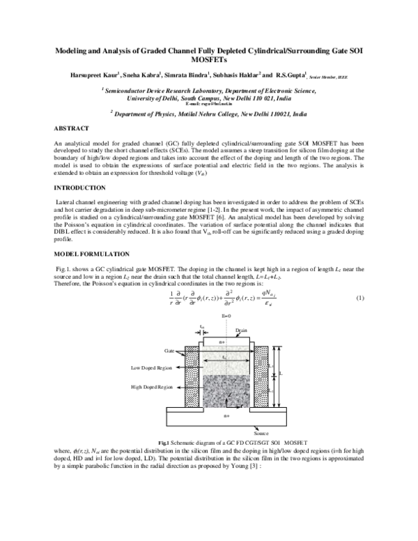 (PDF) Modeling and Analysis of Graded Channel Fully Depleted ...