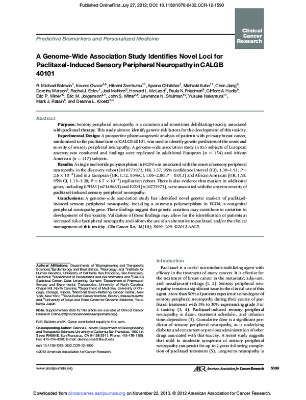 (PDF) Genome-wide association study identifies novel breast cancer ...