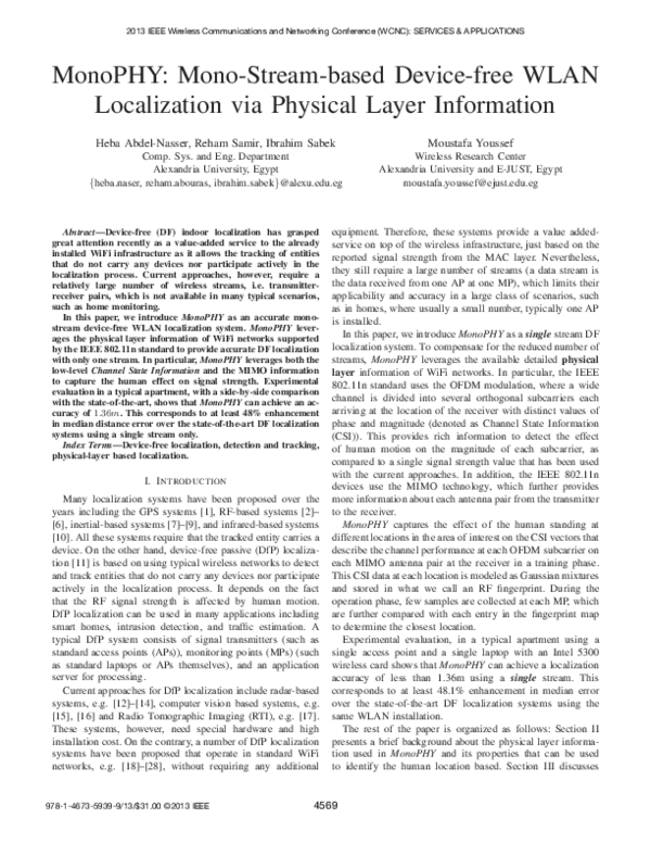(PDF) MonoPHY: Mono-stream-based device-free WLAN localization via ...
