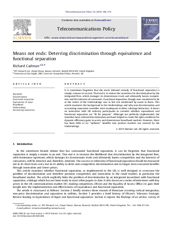 (PDF) Means not ends: Deterring discrimination through equivalence and ...