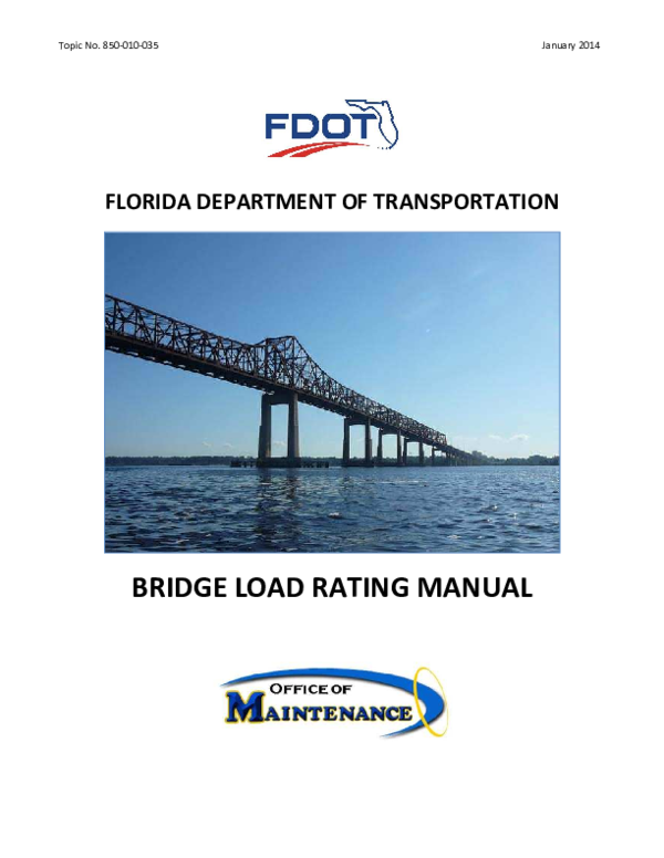 (PDF) FLORIDA DEPARTMENT OF TRANSPORTATION BRIDGE LOAD RATING MANUAL Nobel James Academia.edu