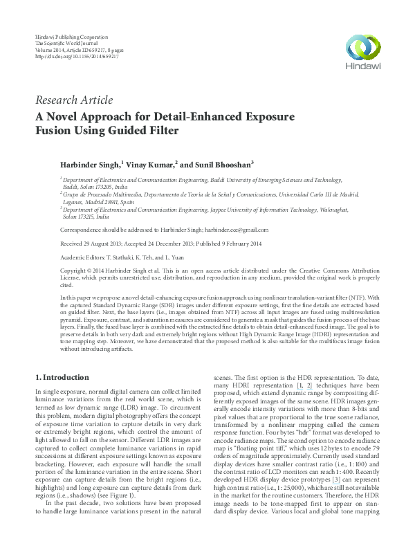 (PDF) A Novel Approach for Detail-Enhanced Exposure Fusion Using Guided ...