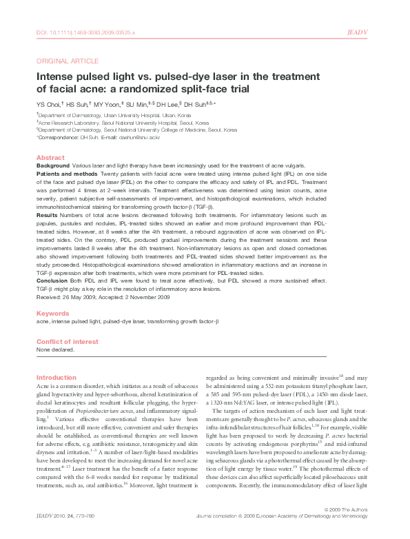 (PDF) Intense pulsed light vs. pulseddye laser in the treatment of