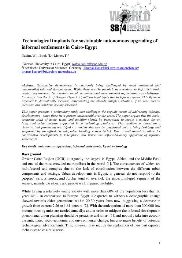 (PDF) Technological implants for sustainable autonomous upgrading of ...